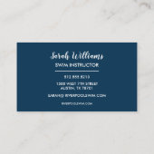 Instructeur voor blauw zwembad Blauwe strook Visitekaartje (Achterkant)