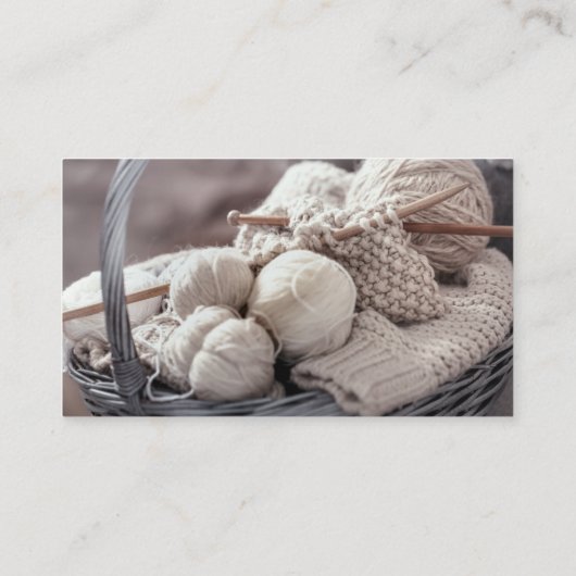 Instructeur voor brei- en haaklessen visitekaartje (Achterkant)