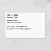 instructeur voor golflessen visitekaartje (Achterkant)