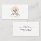 Instructeur voor Meditation Lotus Pose Gold Mandal Visitekaartje (Voorkant / Achterkant)