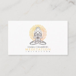 Instructeur voor Meditation Lotus Pose Gold Mandal Visitekaartje