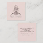 Instructeur voor Meditor Lotus Pose Pink Vierkante Visitekaartje (Voorkant / Achterkant)