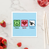 Instructeur voor Peace Love Pilot Cute Blue Party Servet (Insitu)