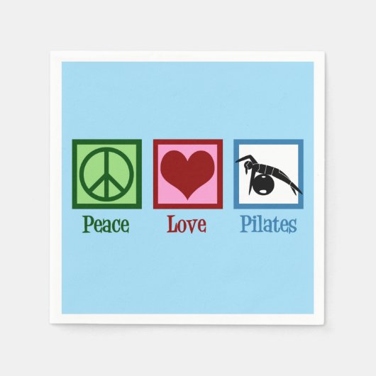 Instructeur voor Peace Love Pilot Cute Blue Party Servet (Voorkant)