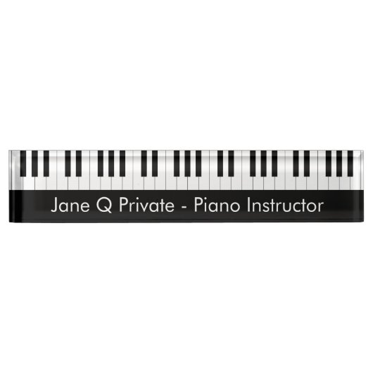 Instructeur voor piano-leraar naambordje (Voorkant)