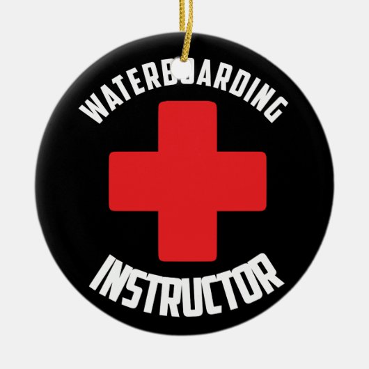 Instructeur voor waterboarding keramisch ornament (Voorkant)