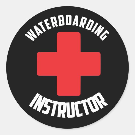 Instructeur voor waterboarding ronde sticker (Voorkant)