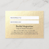 Instructeur voor YOGA Meditation Gold Lotus Referr Aanbevelingskaartje (Achterkant)