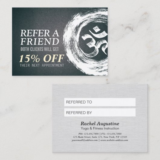 Instructeur voor YOGA-nadering Verwijzing OM-EN-sy (Voorkant / Achterkant)