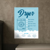 Instructiebord voor tumbler-droger wasstraat poste poster