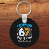 Instructiecoach overleefde 67 dagen schoolhumor sleutelhanger (Voorkant)