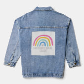 Instructiecoach: Regenboog van het leren Denim Jacket (Achterkant)