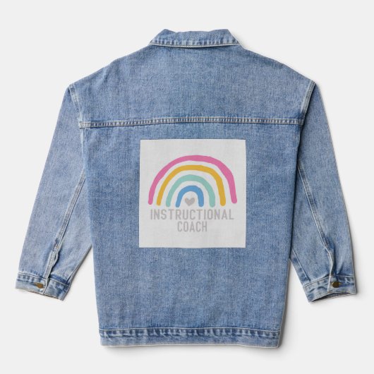 Instructiecoach: Regenboog van het leren Denim Jacket (Achterkant)
