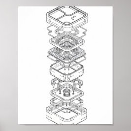Instructieontwerp: modulaire machine-assemblage poster