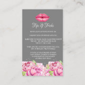 Instructies en tips voor het gebruik van lips en t visitekaartje (Achterkant)