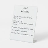 Instructies Informatie Guest House Rental Reclamebord Met Voetstuk (Voorkant)