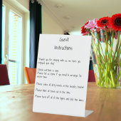 Instructies Informatie Guest House Rental Reclamebord Met Voetstuk