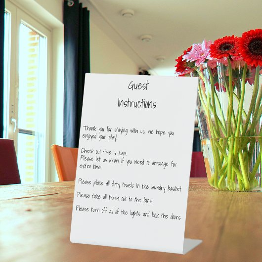 Instructies Informatie Guest House Rental Reclamebord Met Voetstuk