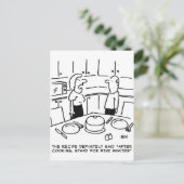 Instructies ontvangen na koken in een keuken briefkaart (Staand voorkant)