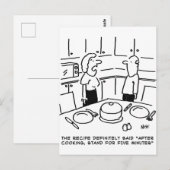 Instructies ontvangen na koken in een keuken briefkaart (Voorkant / Achterkant)