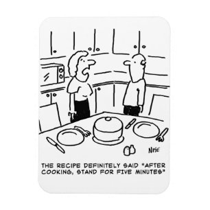 Instructies ontvangen na koken in een keuken magneet