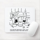 Instructies ontvangen na koken in een keuken muismat (Met muis)