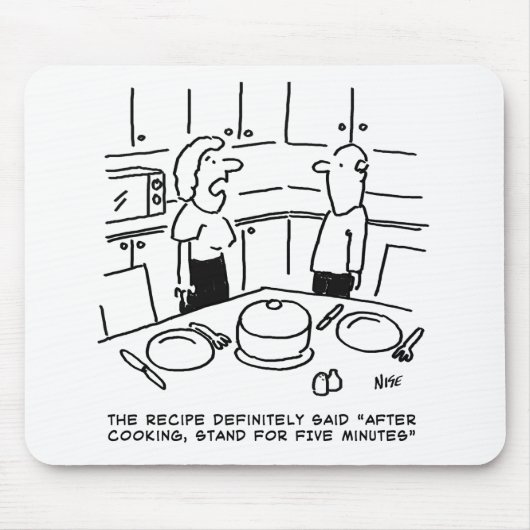 Instructies ontvangen na koken in een keuken muismat (Voorkant)