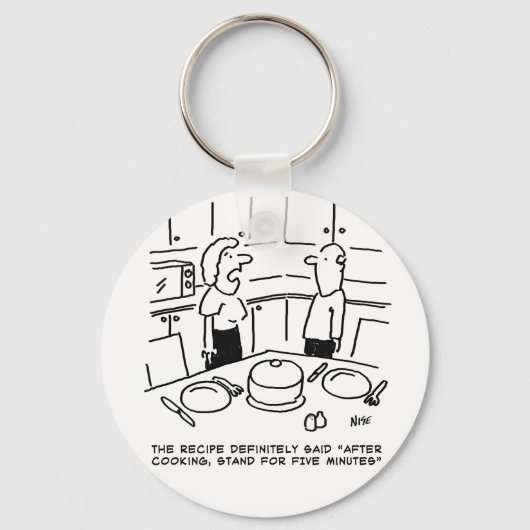 Instructies ontvangen na koken in een keuken sleutelhanger (Voorkant)