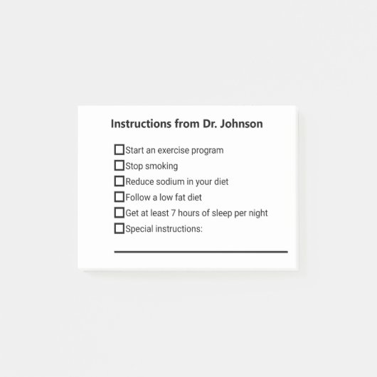 Instructies van de arts Lifestyle Veranderingen Ch Post-it® Notes (Voorkant)