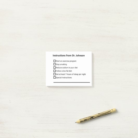 Instructies van de arts Lifestyle Veranderingen Ch Post-it® Notes (Op bureau)