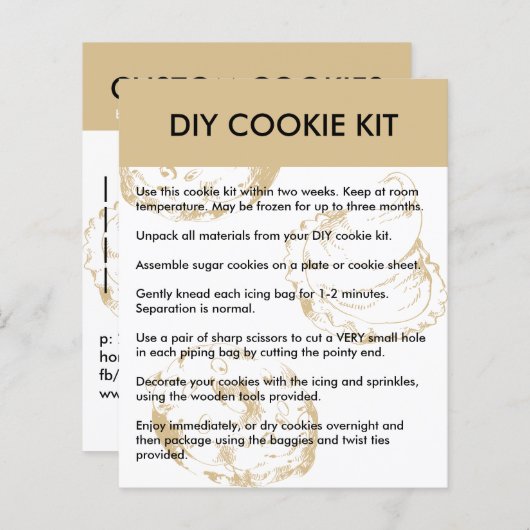 Instructies voor bakkerijkoekjes (Voorkant / Achterkant)