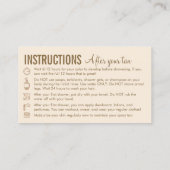 Instructies voor beige zorg vóór na het verstuiven visitekaartje (Achterkant)