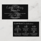 Instructies voor Black Candle Care Visitekaartje (Voorkant / Achterkant)