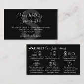 Instructies voor Black Wax Melt Visitekaartje (Voorkant / Achterkant)