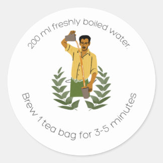 Instructies voor Chai-thee Ronde Sticker