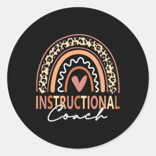 Instructies voor de achterkant van de coachleopard ronde sticker