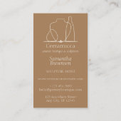 Instructies voor de bruine beige Pottery Vase Cera Visitekaartje (Achterkant)