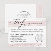 Instructies voor de Mok van het roze bekerbekerbek Bedankkaart (Voorkant / Achterkant)