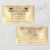 Instructies voor de nazorg, as metalen glas goud visitekaartje (Voorkant / Achterkant)