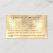 Instructies voor de nazorg, knoeiboel met metalen  visitekaartje (Achterkant)