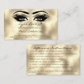 Instructies voor de nazorg - Lashes Champaigne Eye Visitekaartje (Voorkant / Achterkant)