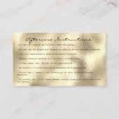 Instructies voor de nazorg - Lashes Champaigne Eye Visitekaartje (Achterkant)