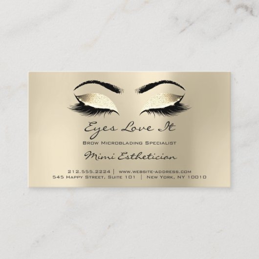 Instructies voor de nazorg - Lashes Champaigne Gol Visitekaartje (Voorkant)