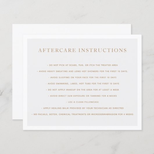 Instructies voor de nazorg voor de microblading (Voorkant / Achterkant)