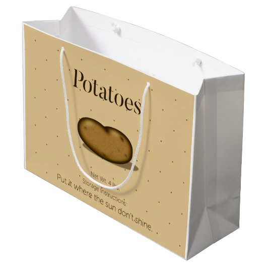 Instructies voor de opslag van Humoureus voedsel Groot Cadeauzakje (Achterkant Gekanteld)