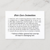 Instructies voor de verzorging van roze en zwarte visitekaartje (Achterkant)