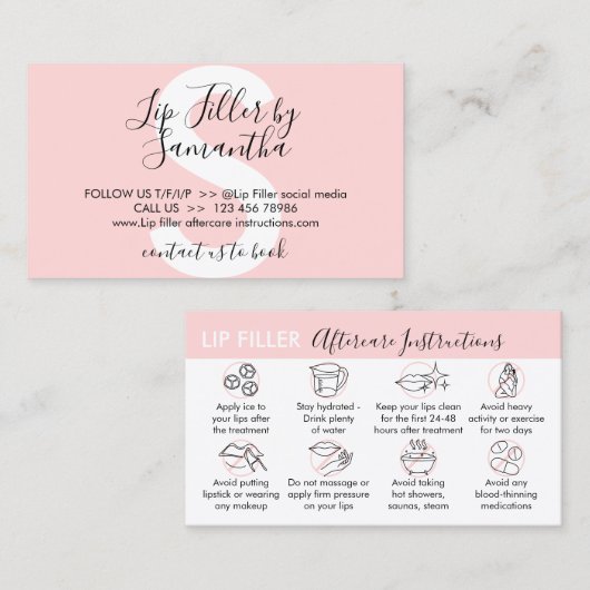 Instructies voor de vulling nazorg visitekaartje (Voorkant / Achterkant)