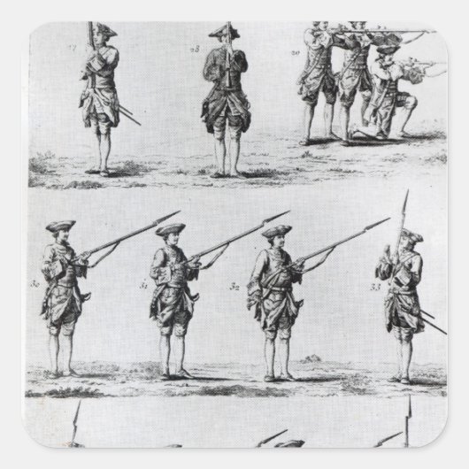 Instructies voor een Bayonet Drill Vierkante Sticker (Voorkant)