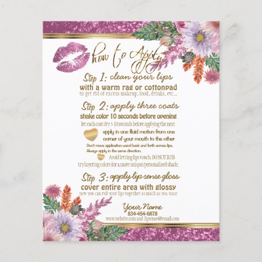 Instructies voor flacon met flacon met roze flacon flyer (Voorkant)