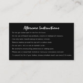 Instructies voor gebruik na de behandeling Eyelash Visitekaartje (Achterkant)